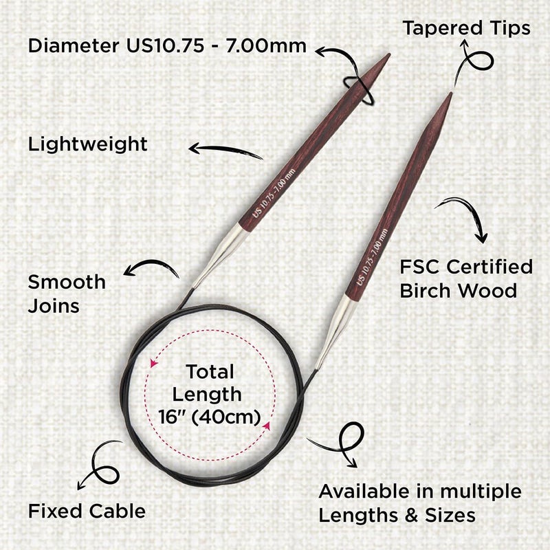 Knit Pro Dreamz Fixed Circular Needles 16" (40cm) | US Size 10.75 (7mm) - Image 3